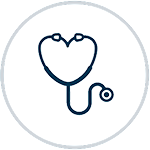 Imagem de estetoscópio, simbolizando a área médica.